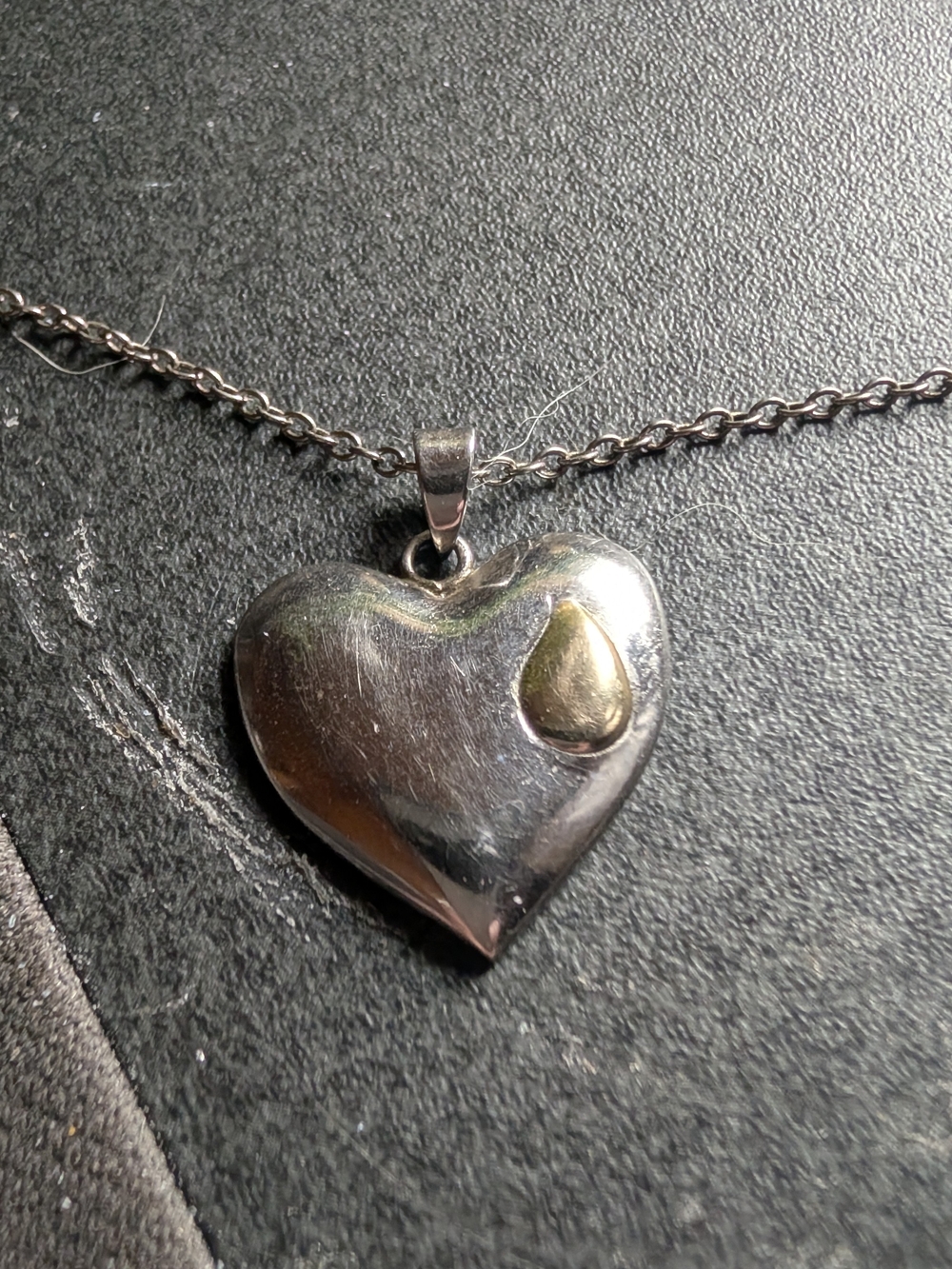 Sterling/10k Heart Pendant 20" Necklace